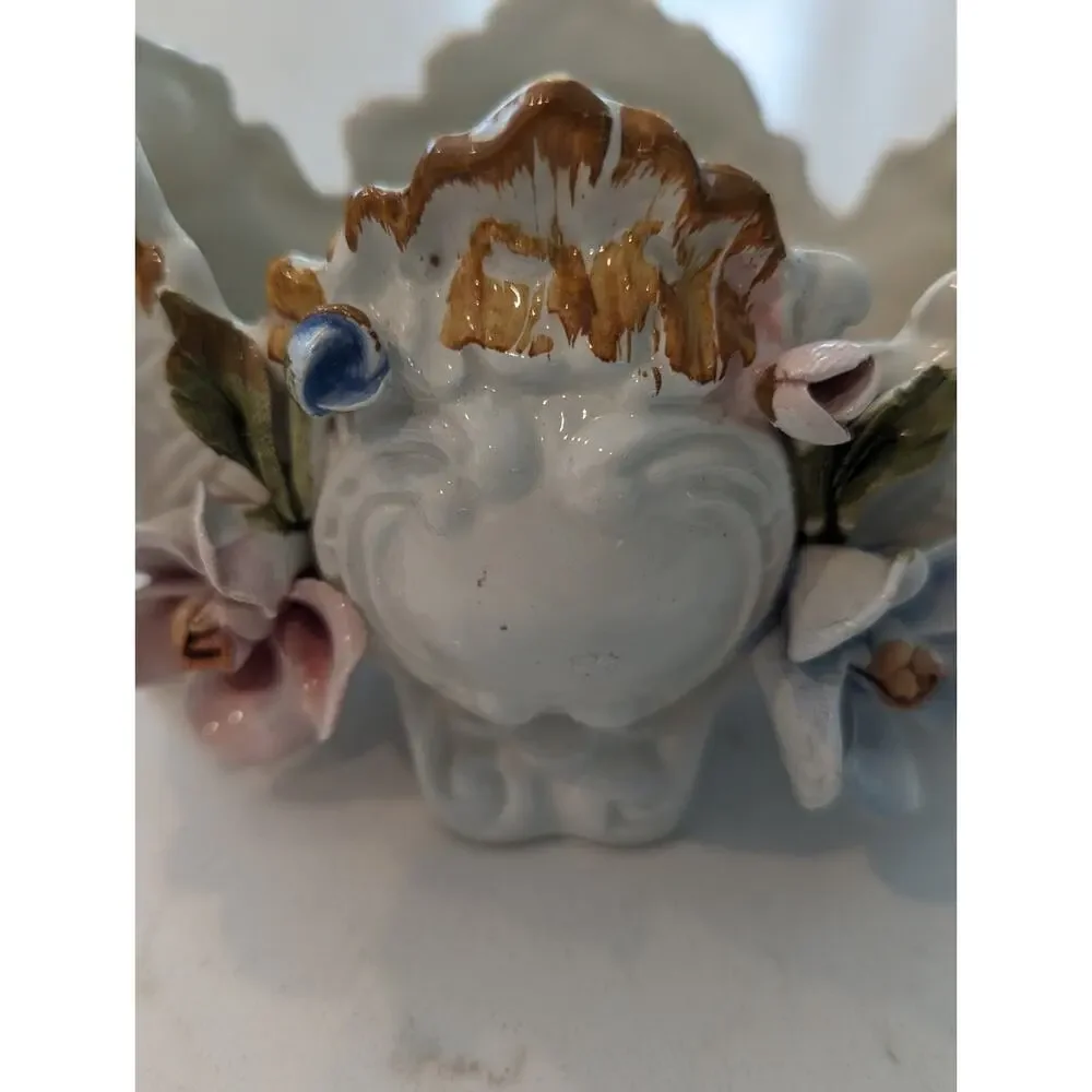 Bone China Vase Hand Painted Made In Italy Cottage Chic Decor Dainty
